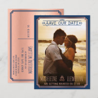 Sauvegarder la date Rose Gold Retro Déco Photo de 