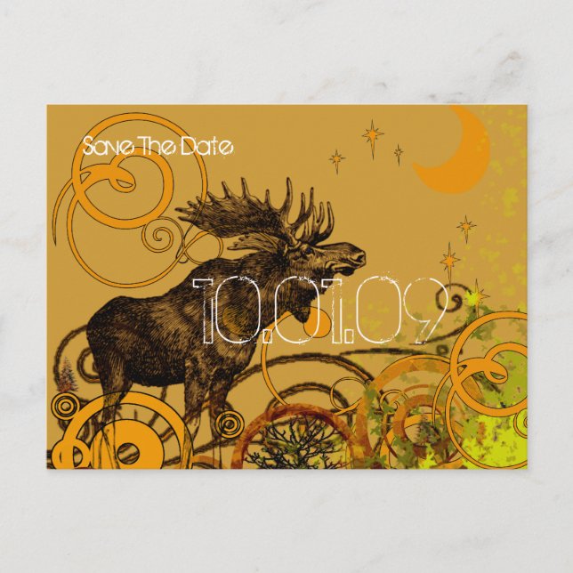 Carte Postale Faire-part Sauvegarder la date - Vieux Moose - Plus foncé (Devant)