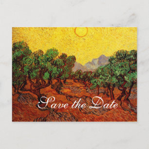 Carte Postale Faire-part Sauvegarder la date,Vincent van Gogh Oliviers