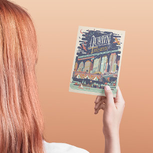 Carte Postale Faire-part Sauver la Date   Austin, Texas - Surnom : Bat City