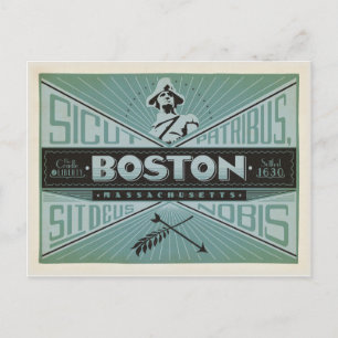 Carte Postale Faire-part Sauver la date   Boston, MA - Fondé en 1630