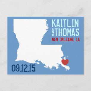Carte Postale Faire-part Sauver la date - Personnalisable - Louisiane