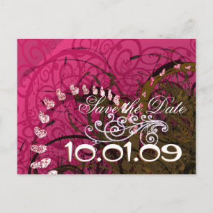 Carte Postale Faire-part Sauver la date Rasberry Hearts -