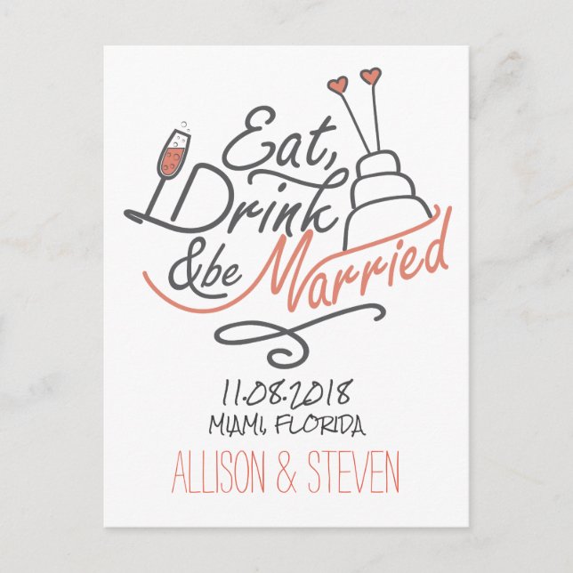 Carte Postale Faire-part Sauvez la conception de date (Devant)