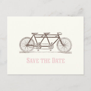 Carte Postale Faire-part Sauvez la date bicyclette construite pour deux