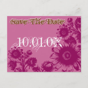 Carte Postale Faire-part Sauvez la date Caramel Cafe et Bodacious Purple