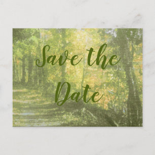 Carte Postale Faire-part Sauvez la date Forêt rustique