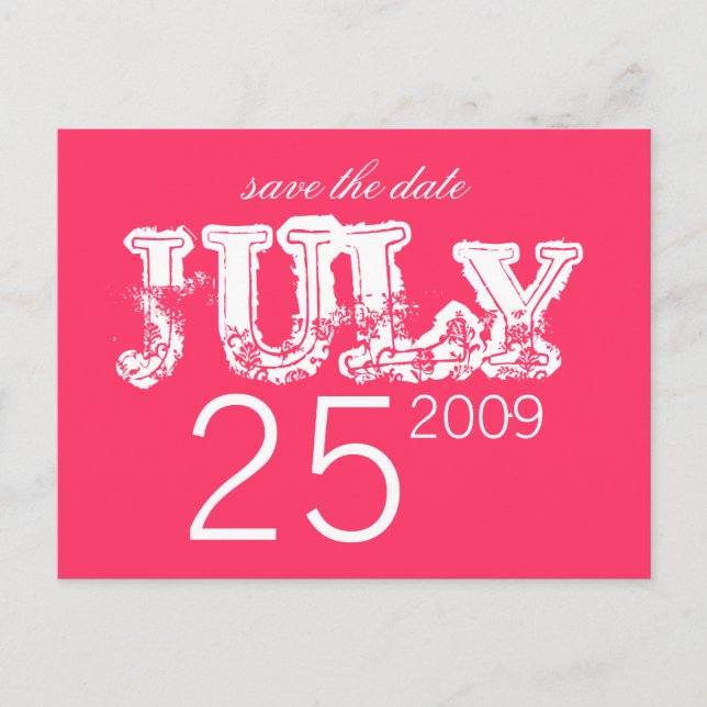 Carte Postale Faire-part Sauvez la Date - Juillet (Devant)