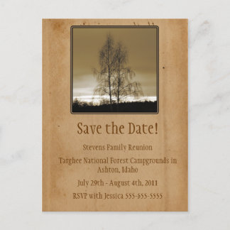 Carte Postale Faire-part Sauvez la Réunion de famille de date
