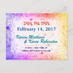 Carte Postale Faire-part Sauvez le soleil d'arc-en-ciel de date