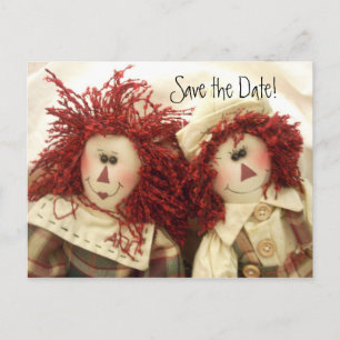 Carte Postale Faire-part Sauvez les poupées Raggedy de Poastcards