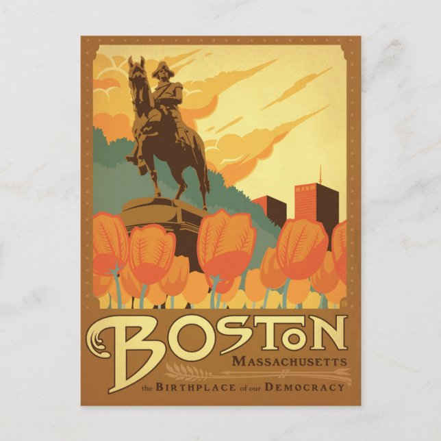 Carte Postale Faire-part Save the date | Boston, MA (Devant)