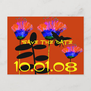 Carte Postale Faire-part Save The Date Folksy Folk Art Wildflower