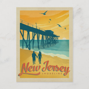 Carte Postale Faire-part Save the date   Shoreline du New Jersey