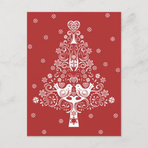 Carte Postale Faire-part Scandinave nordique Arbre de Noël Magie