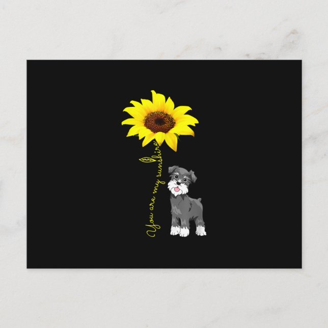 Carte Postale Faire-part Schnauzer Est Mon Soleil Tournesol Schnauzer Maman (Devant)