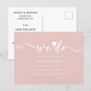 Carte Postale Faire-part Script Brouiller le coeur Nous sauvegardons la dat