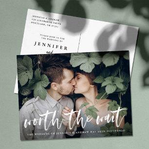 Carte Postale Faire-part Script De Brosse Moderne Vaut Le Report D'Attente