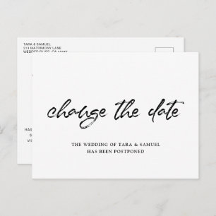 Carte Postale Faire-part Script de pinceau moderne Mariage simple Modifier