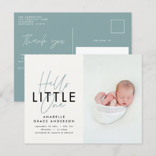 Carte Postale Faire-part Script moderne photo bonjour petit un