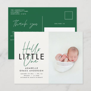 Carte Postale Faire-part Script moderne photo bonjour petit un