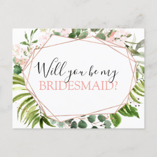 Carte Postale Faire-part Serez-vous ma femme de chambre, Eucalyptus