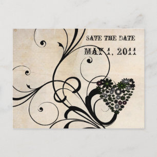 Carte Postale Faire-part Shabby Chic Enregistrer la Date