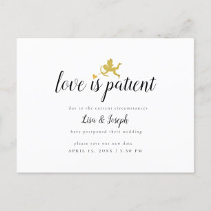 Carte Postale Faire-part Simple Amour Est Changement Patient de Date Report