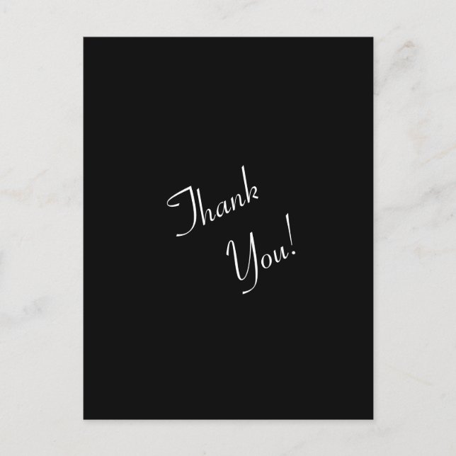 Carte Postale Faire-part Simple Black and White Thank You (Devant)