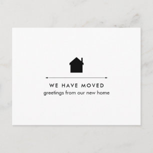 Carte Postale Faire-part Simple Classique Maison Noire et Blanche   Nouvell