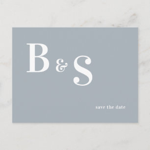 Carte Postale Faire-part Simple Économiseur de Date de Mariage Monogramme B