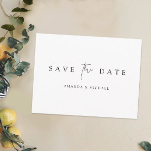 Carte Postale Faire-part Simple Élégant Mariage Personnalisé avec Date de S