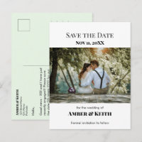 Simple Élégant Mariage Sauvegarder La Date Blanc