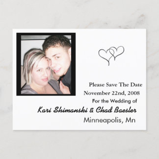 Carte Postale Faire-part Simple Enregistrer la date