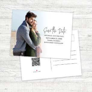 Carte Postale Faire-part Simple Enregistrer la Date Photo Mariage