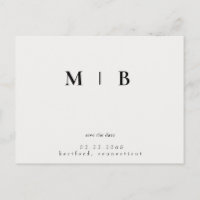 Simple lisse crème Monogramme Enregistrer le Maria