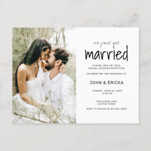 Carte Postale Faire-part Simple Mariage Casual Nous Venons de Nous Marier