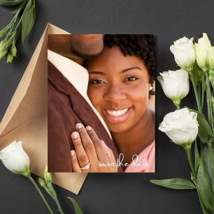 Carte Postale Faire-part Simple Photo Budget Mariage Économisez la Date