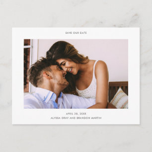 Carte Postale Faire-part Simple style moderne photo mariage Enregistrer la 