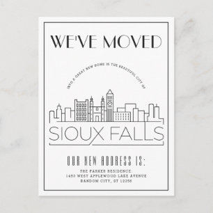 Carte Postale Faire-part Sioux Falls Modern Deco   Changement d'adresse