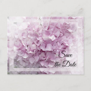 Carte Postale Faire-part Soft rose Hydrangea Mariage Enregistrer la date