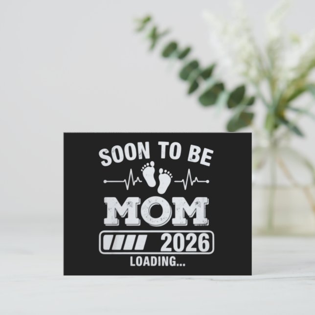 Carte Postale Faire-part Soon to Be Mom 2026 Loading Pregnancy Announcement (Debout devant)