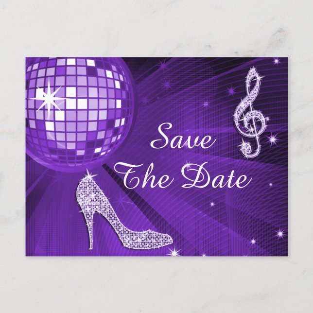 Carte Postale Faire-part Sparkly Stiletto Heel 50e anniversaire Enregistrer (Devant)