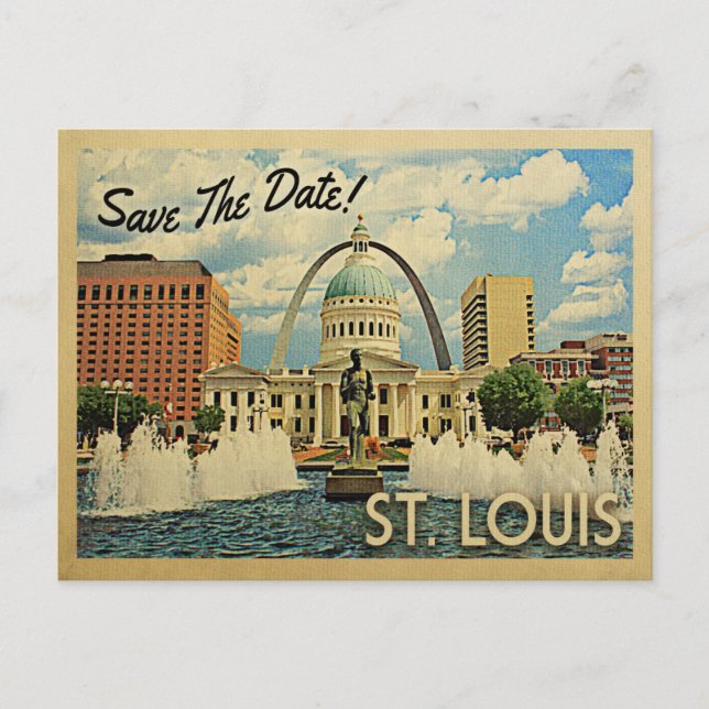 Carte Postale Faire-part St Louis Enregistrer La Date Missouri Saint Louis (Devant)