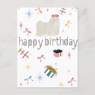 Carte Postale Faire-part Starry Sparkle mignon voeu chiot
