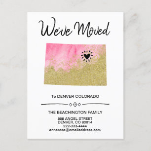 Carte Postale Faire-part *~* STATE COLORADO Parties scintillant rose