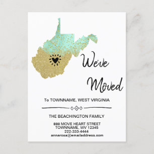 Carte Postale Faire-part *~* STATE WEST VIRGINIA Nouvelle adresse résidenti