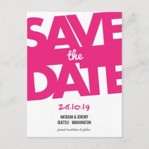 Carte Postale Faire-part Style Moderne Tilt Tilt Typographie Enregistrer La