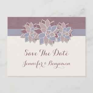 Carte Postale Faire-part Succulentes Modernes Sauvegarder La Date
