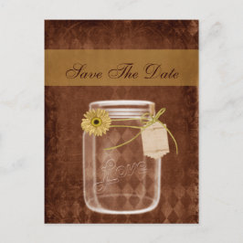 Carte Postale Faire-part sunflower rustique mason jar mariage enregistrer l